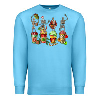Ocean Blue christmas skeleton coffee cups Premium Sweatshirt - FaDigitalArtStudio