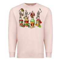 Pale Pink christmas skeleton coffee cups Premium Sweatshirt - FaDigitalArtStudio