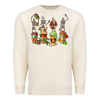 Sandshell christmas skeleton coffee cups Premium Sweatshirt - FaDigitalArtStudio