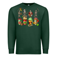 Sports Green christmas skeleton coffee cups Premium Sweatshirt - FaDigitalArtStudio