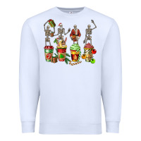 White christmas skeleton coffee cups Premium Sweatshirt - FaDigitalArtStudio