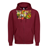 Burgundy lunch lady coffee cups Zipper Hoodie - Zillion Design Studio