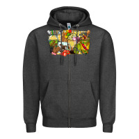 Charcoal Heather lunch lady coffee cups Zipper Hoodie - Zillion Design Studio