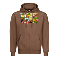 Chestnut lunch lady coffee cups Zipper Hoodie - Zillion Design Studio