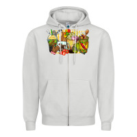 Dove Grey lunch lady coffee cups Zipper Hoodie - Zillion Design Studio