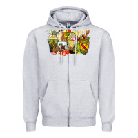 Heather Grey lunch lady coffee cups Zipper Hoodie - Zillion Design Studio