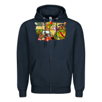 Navy lunch lady coffee cups Zipper Hoodie - Zillion Design Studio