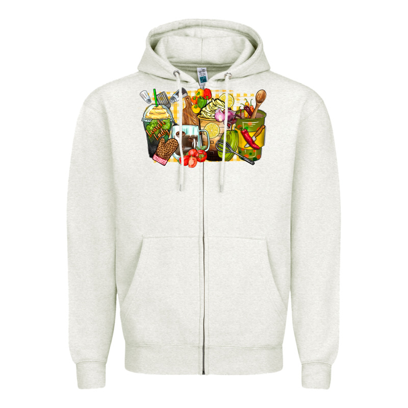 Lunch Lady Coffee Cups Zipper Hoodie by Zillion Design Studio | Teevron