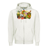 Oatmeal Heather lunch lady coffee cups Zipper Hoodie - Zillion Design Studio