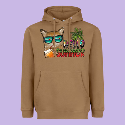 Hello Summer Heavyweight Hoodie Designed By Sublimationcraftshop