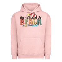 Pigment Salmon life is better at the beach Urban Hoodie - MaliasSmallBusiness