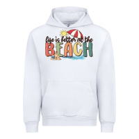 White life is better at the beach Urban Hoodie - MaliasSmallBusiness