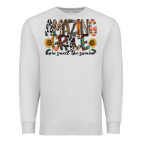 Dove Grey amazing grace how sweet the sound Premium Sweatshirt - RacoonDesign