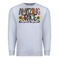 Heather Grey amazing grace how sweet the sound Premium Sweatshirt - RacoonDesign
