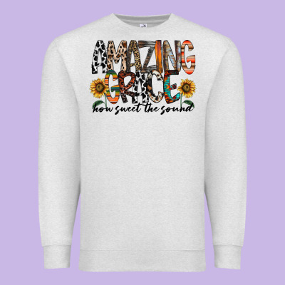 Amazing Grace How Sweet The Sound Premium Sweatshirt Designed By Racoondesign