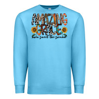Ocean Blue amazing grace how sweet the sound Premium Sweatshirt - RacoonDesign