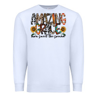 White amazing grace how sweet the sound Premium Sweatshirt - RacoonDesign