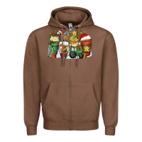 Chestnut Christmas tractor coffee cups Zipper Hoodie - Zillion Design Studio