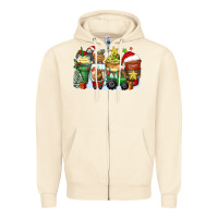 Sandshell Christmas tractor coffee cups Zipper Hoodie - Zillion Design Studio
