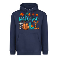 Navy welcome fall Heavyweight Hoodie - HRA Design Shop