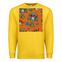 Lemon western cross and bull skull seamless pattern Premium Sweatshirt - HRA Design Shop