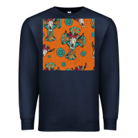 Navy western cross and bull skull seamless pattern Premium Sweatshirt - HRA Design Shop