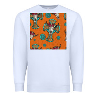White western cross and bull skull seamless pattern Premium Sweatshirt - HRA Design Shop