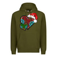 Army Green Christmas heart gemstones leopard Premium Hoodie - BarkalooDesign