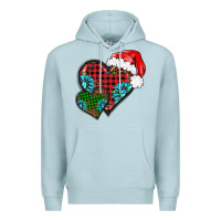 Blue Mist Christmas heart gemstones leopard Premium Hoodie - BarkalooDesign
