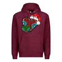 Burgundy Christmas heart gemstones leopard Premium Hoodie - BarkalooDesign