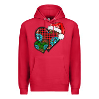 Cardinal Christmas heart gemstones leopard Premium Hoodie - BarkalooDesign