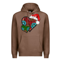 Chestnut Christmas heart gemstones leopard Premium Hoodie - BarkalooDesign