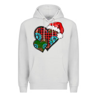 Dove Grey Christmas heart gemstones leopard Premium Hoodie - BarkalooDesign