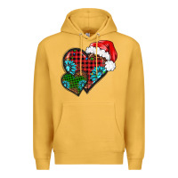 Mustard Christmas heart gemstones leopard Premium Hoodie - BarkalooDesign
