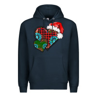 Navy Christmas heart gemstones leopard Premium Hoodie - BarkalooDesign