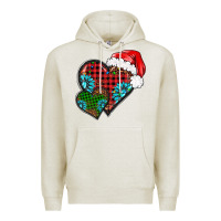 Oatmeal Heather Christmas heart gemstones leopard Premium Hoodie - BarkalooDesign