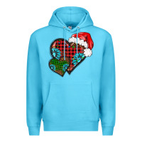 Ocean Blue Christmas heart gemstones leopard Premium Hoodie - BarkalooDesign