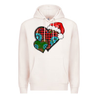 Pale Pink Christmas heart gemstones leopard Premium Hoodie - BarkalooDesign