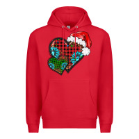 Red Christmas heart gemstones leopard Premium Hoodie - BarkalooDesign