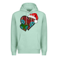 Seafoam Christmas heart gemstones leopard Premium Hoodie - BarkalooDesign