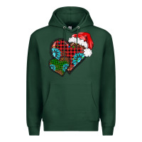 Sports Green Christmas heart gemstones leopard Premium Hoodie - BarkalooDesign