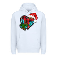 White Christmas heart gemstones leopard Premium Hoodie - BarkalooDesign