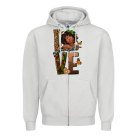 Dove Grey love melanin Zipper Hoodie - texasbilliewilder