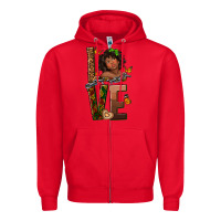 Red love melanin Zipper Hoodie - texasbilliewilder