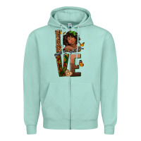 Seafoam love melanin Zipper Hoodie - texasbilliewilder