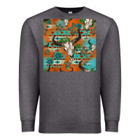 Charcoal Heather western bull skull seamless pattern Premium Sweatshirt - HRA Design Shop