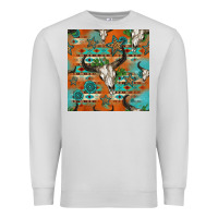 Dove Grey western bull skull seamless pattern Premium Sweatshirt - HRA Design Shop