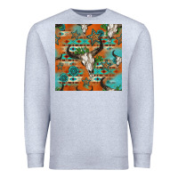 Heather Grey western bull skull seamless pattern Premium Sweatshirt - HRA Design Shop