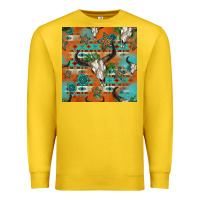 Lemon western bull skull seamless pattern Premium Sweatshirt - HRA Design Shop