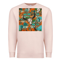 Pale Pink western bull skull seamless pattern Premium Sweatshirt - HRA Design Shop
